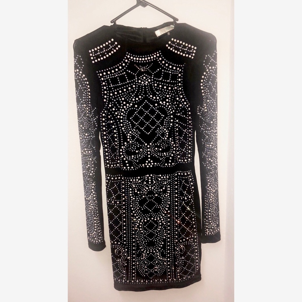 Black multicolored sequin dress